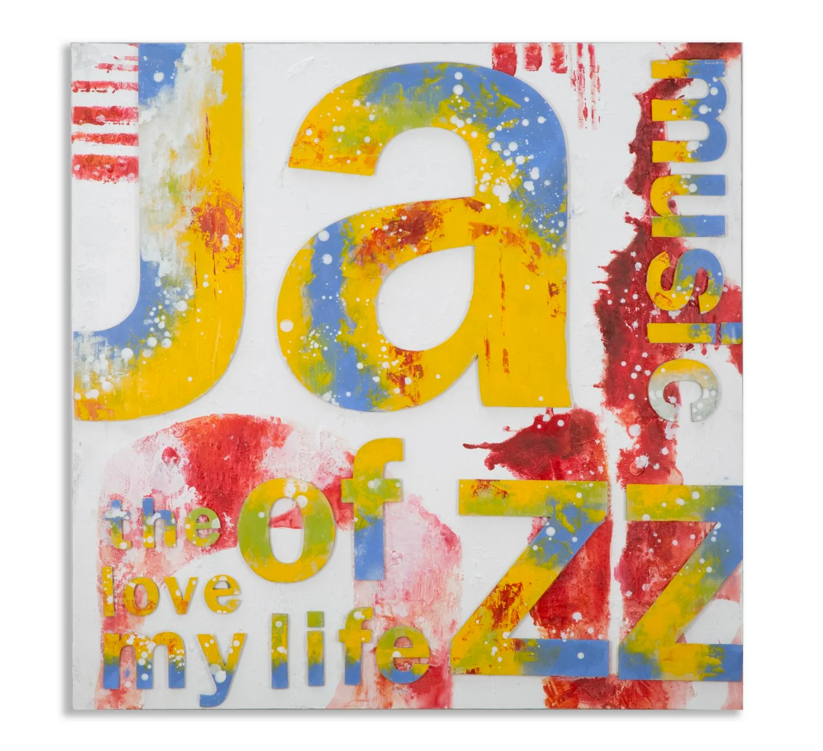 Dipinto su Tela Music 100x3,5x100 cm in Legno e Canvas