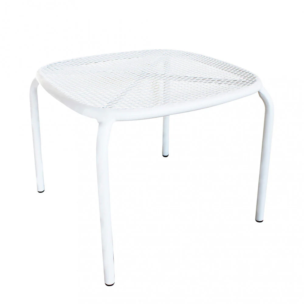Tavolino Midway 41x41x43,5 h cm in Acciaio Bianco