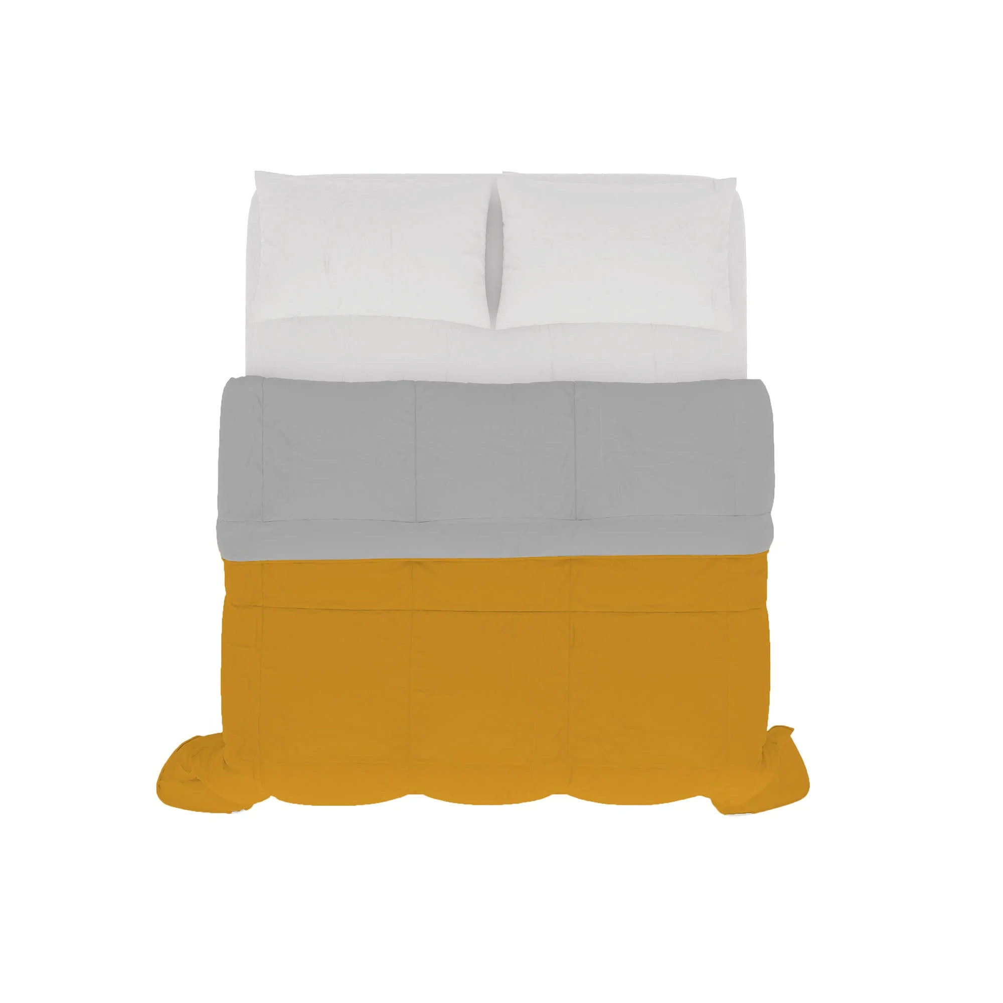 Piumino in Microfibra 120gr Doubleface Ocra /Grigio Chiaro Varie Misure