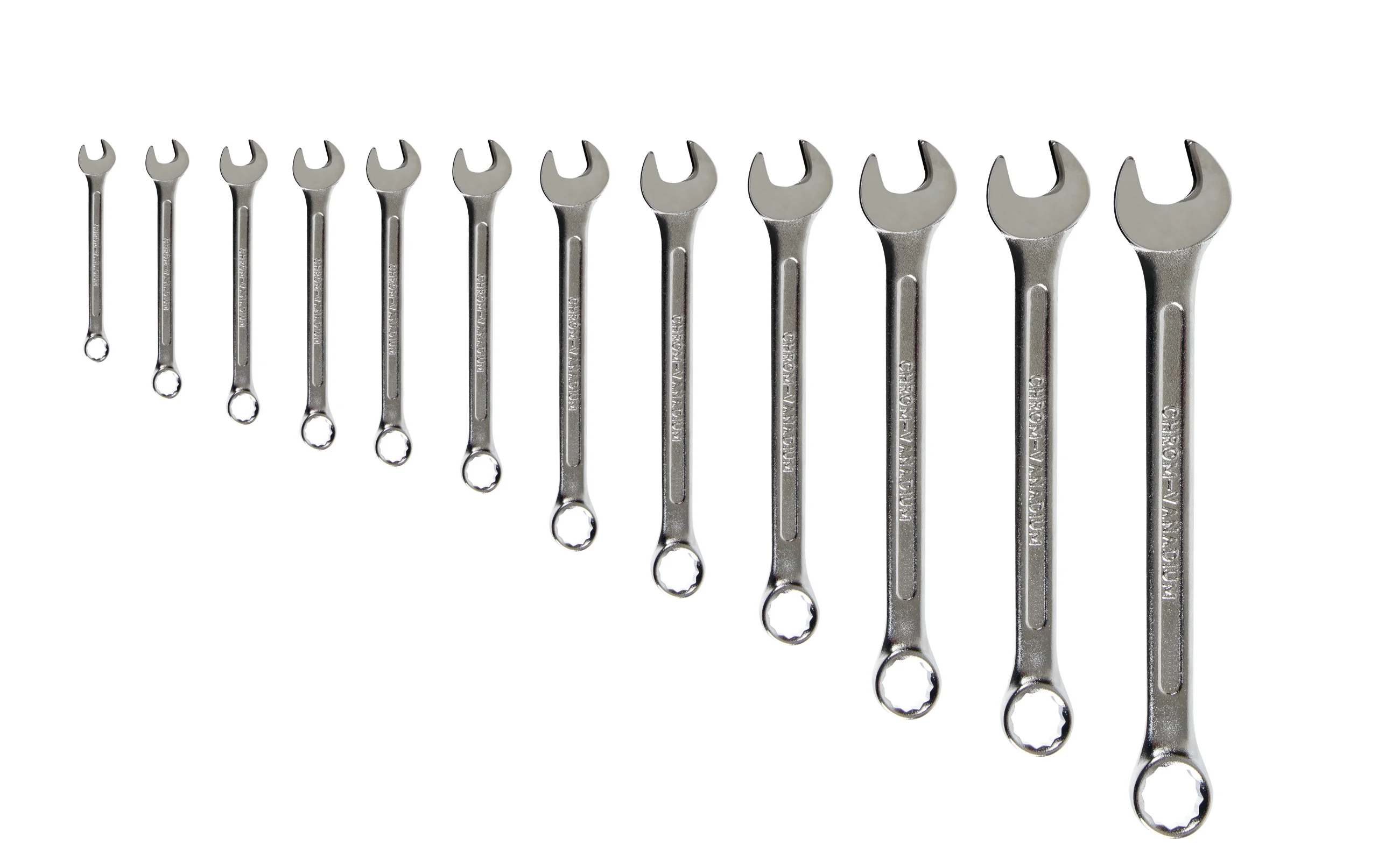 Set of 12 combination wrenches