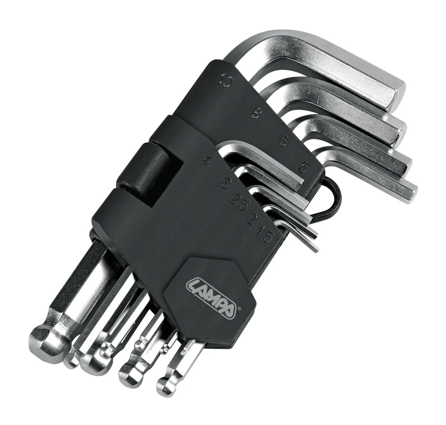 Set of 9 male hex keys