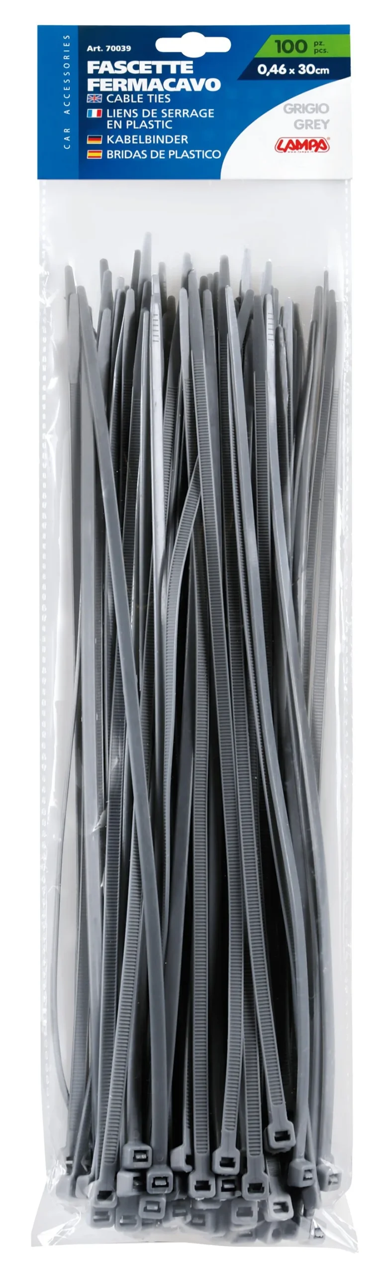 Cable Ties 100 pcs - 30 cm - Grey