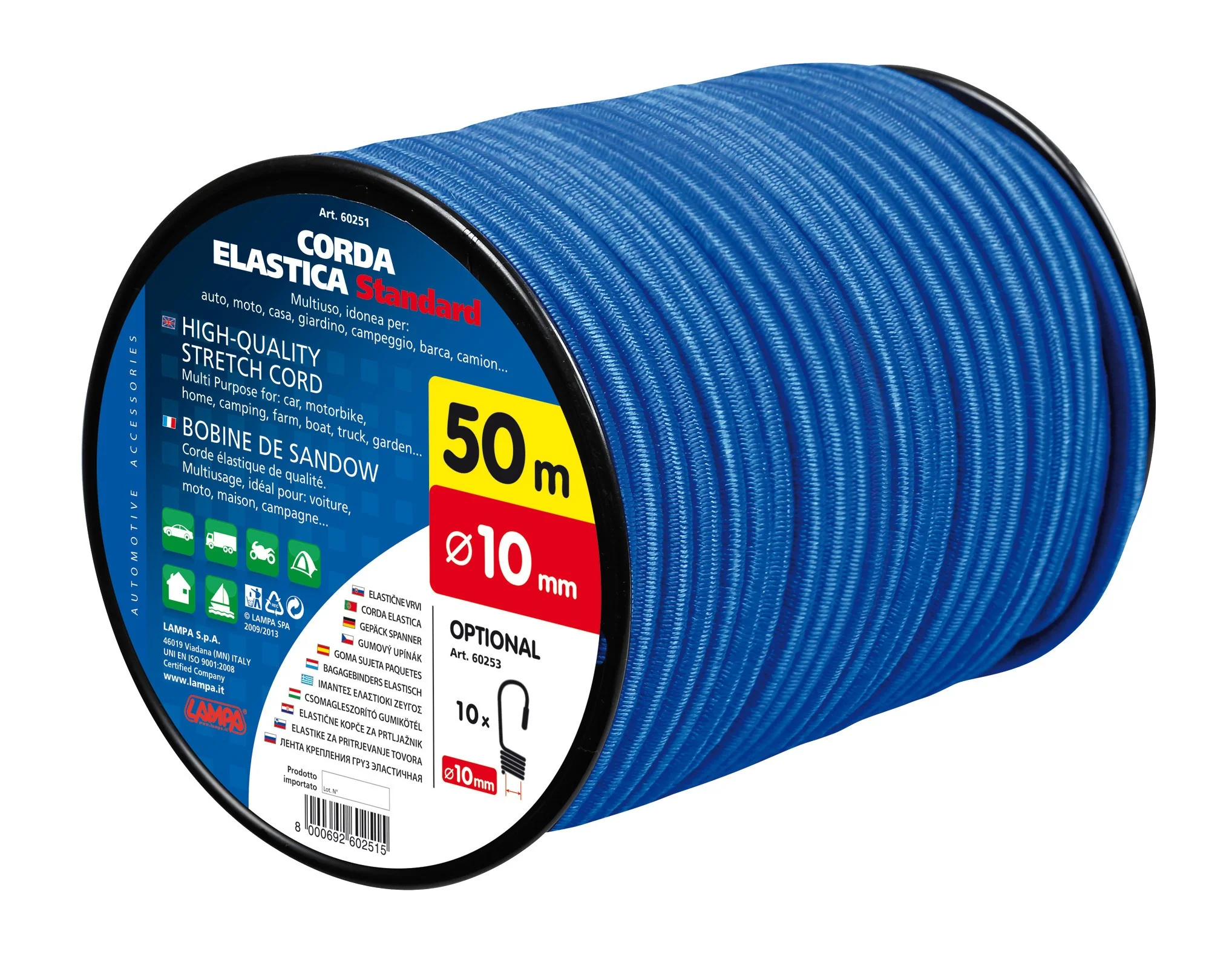 Elastic cord in spool - Ø 10 mm - 50 m