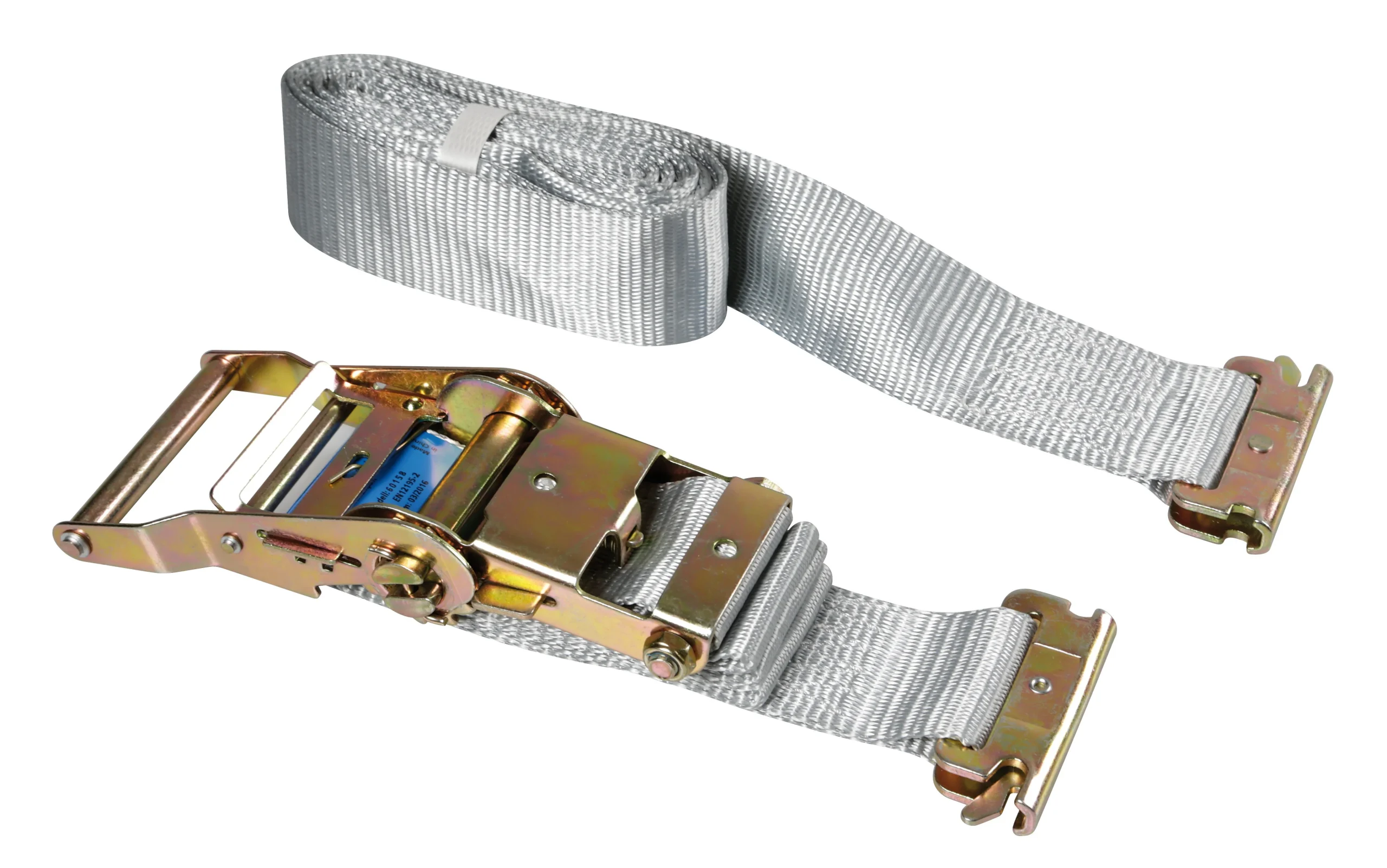 Ratchet tensioning strap - Hook for internal loads - 1.2+3 m