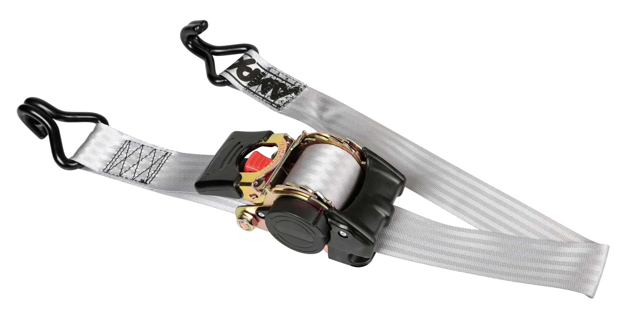 Self-retracting double hook tensioning strap - 5x300 cm