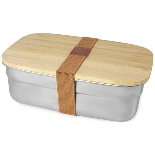 Contenitore per pranzo Tite in acciaio inossidabile con coperchio in bambù - 113275