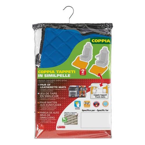 Pair of imitation leather carpets - Blue - Renault Premium 2