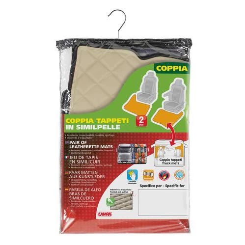 Pair of imitation leather mats - Cream - Renault Premium 2