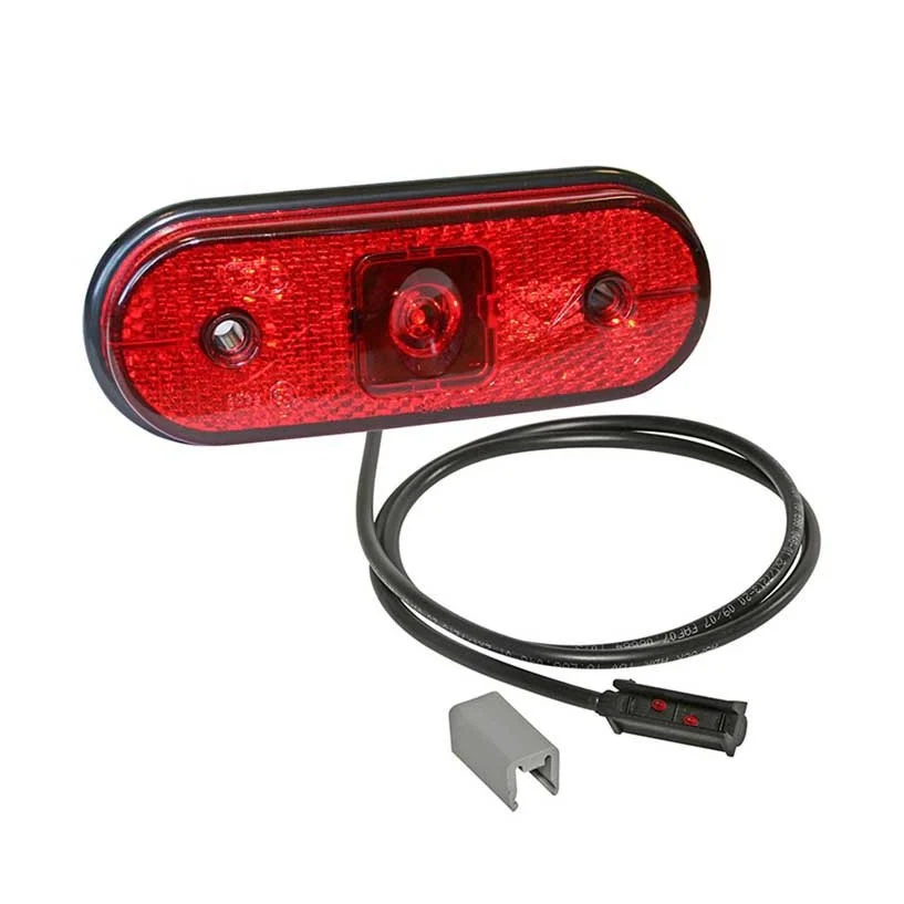 Red all-LED marker light with 0.5m cable and P&R connection.