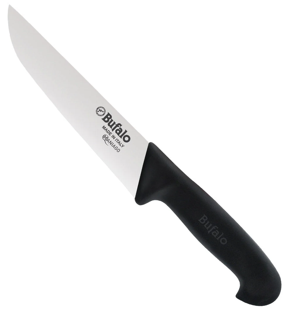 Coltello Francese Lama 18 cm Bufalo Macello S92/18 Manico Nero