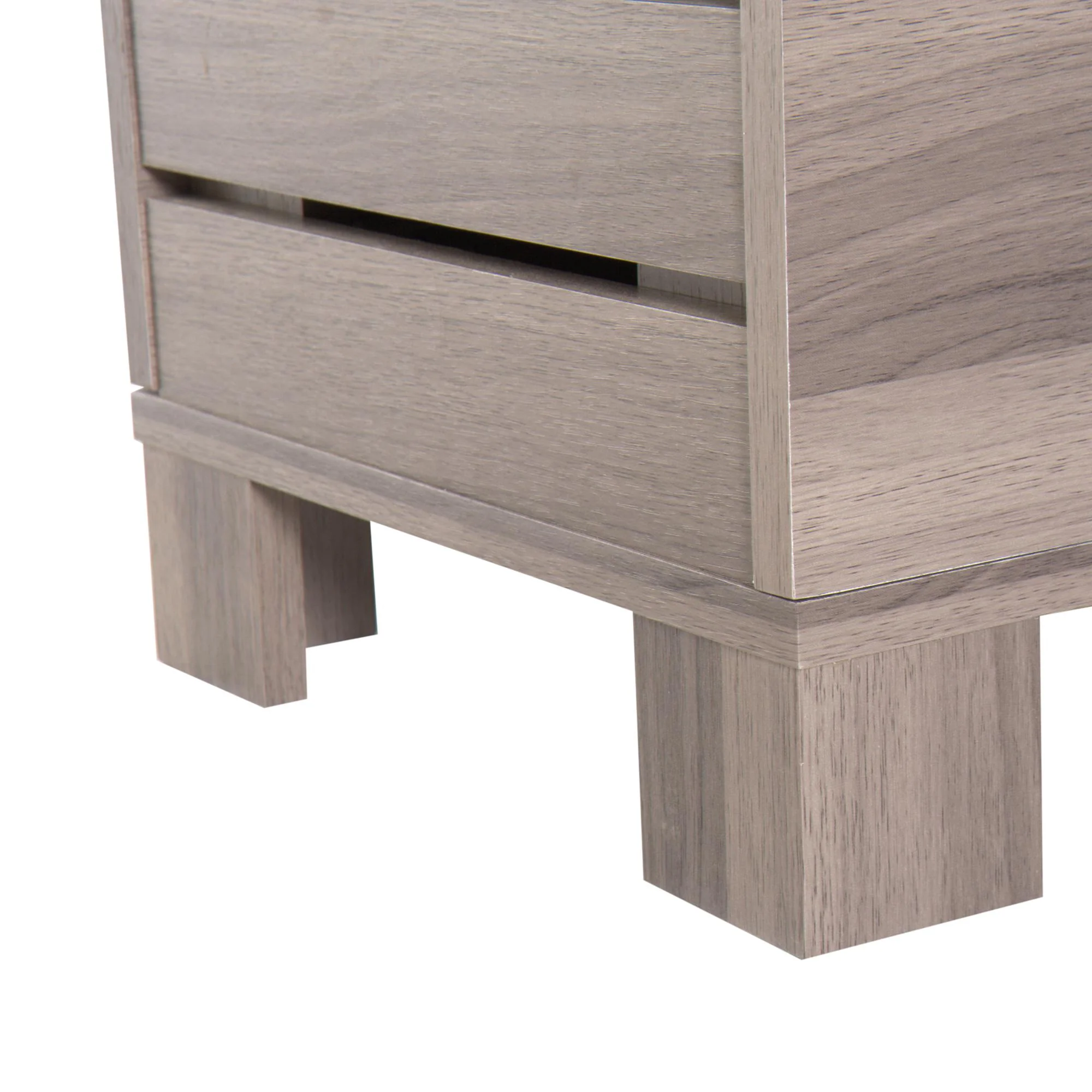 Tavolino Comodino Modello Pallet in Legno Grigio 43x34.5x47 cm