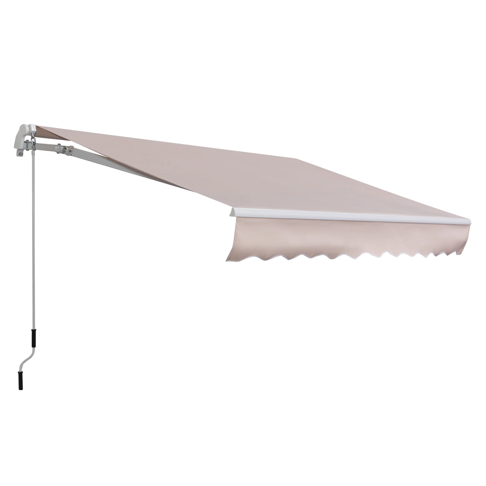 Tenda da Sole a Braccio 2.95x2m Avvolgibile Manuale a Parete in Poliestere Beige