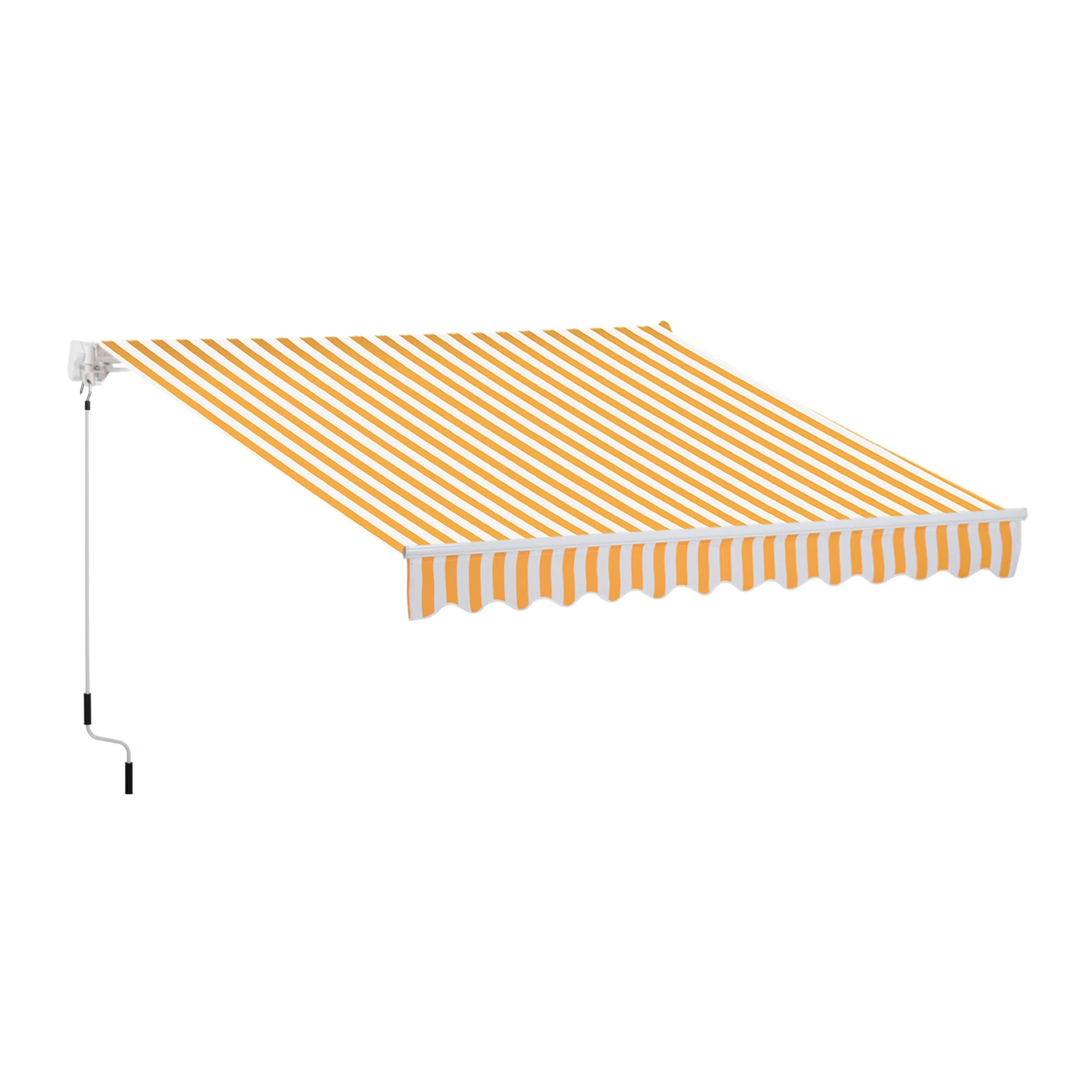 Tenda da Sole Avvolgibile a Parete 3x2.5m Arancione e Bianco