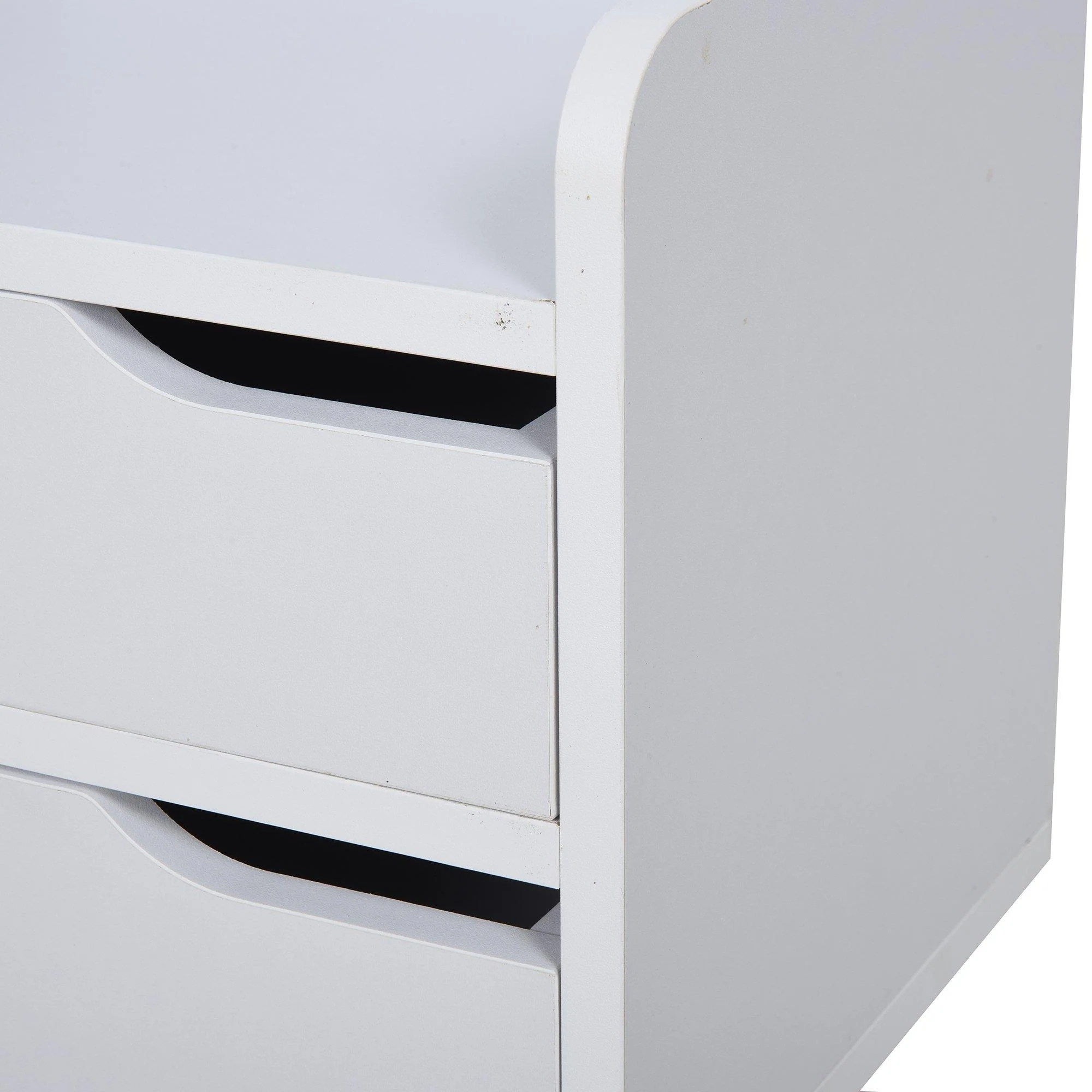 Comodino con 2 Cassetti 33x28x42 cm in TruciolatoBianco
