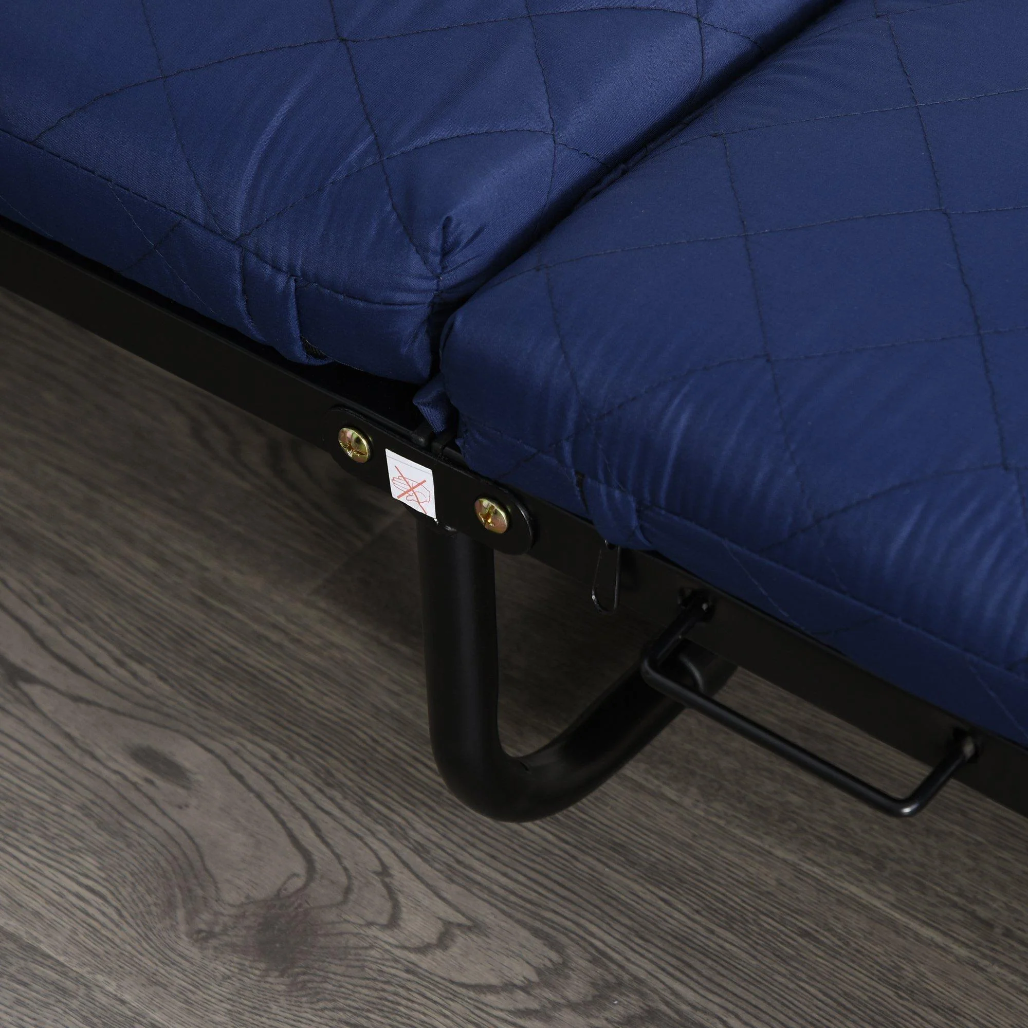 Lettino Singolo Brandina Pieghevole 184x65x26 cm in AcciaioBlu