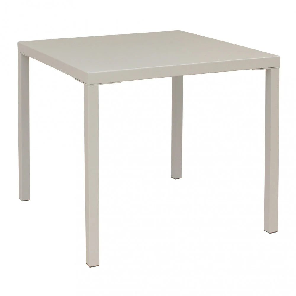 Tavolo Manchester Impilabile 80x80x73h cm in Acciaio Tortora