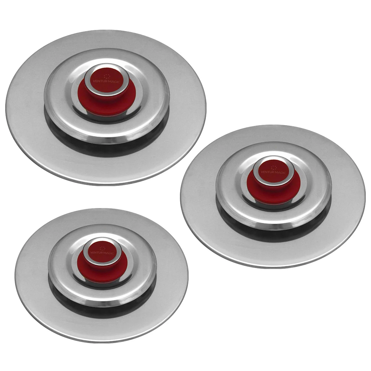 Coperchi Magici AntiodoreVentur Magic in Acciaio Inox Pomello Rosso Varie Misure