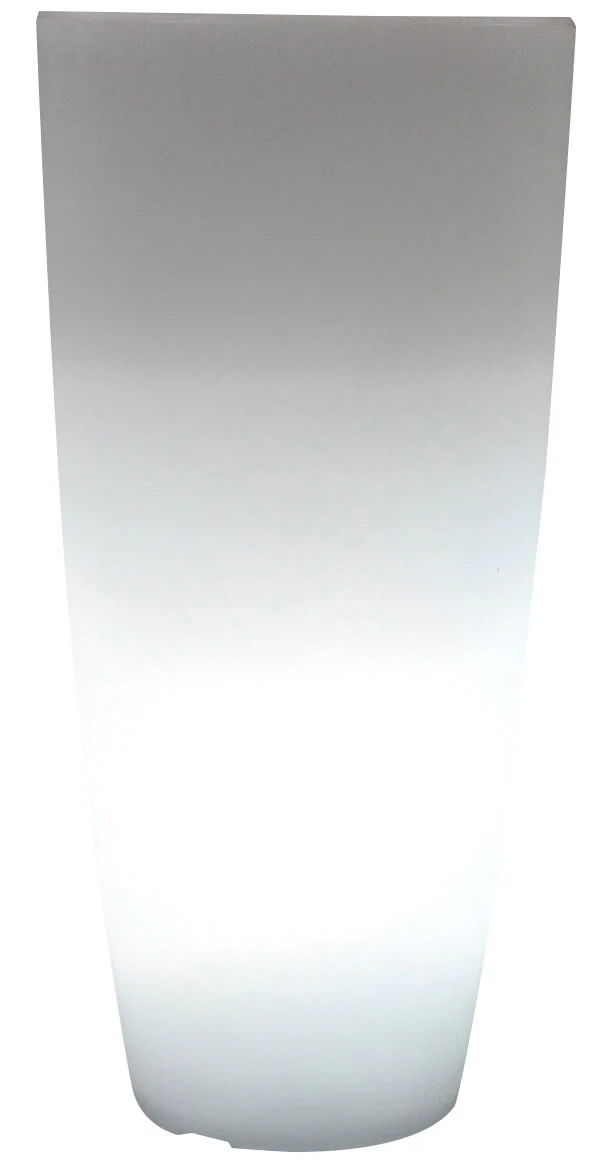 Vaso Luminoso Tondo Ø40x90 cm in Resina Bauer Bianco Ghiaccio