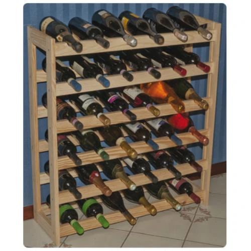 Cantinetta Cantina Porta Bottiglie di Vino in Pino Levigato a 36 Posti 80X90 Cm