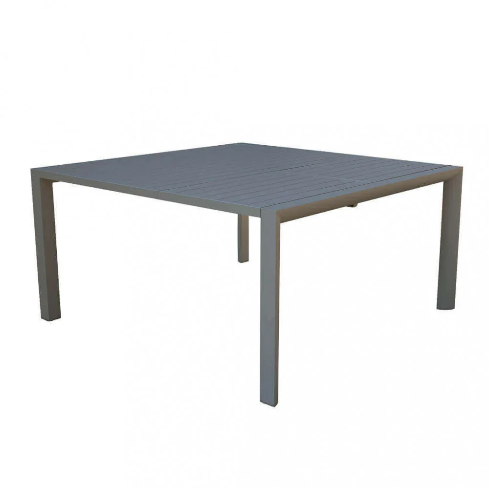 Tavolo Bilbao 150x100/150x74 h cm in Alluminio Taupe