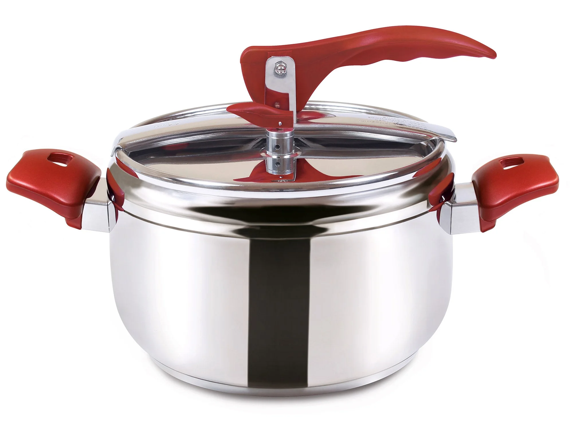 Pentola a Pressione 5 Litri in Acciaio Antiaderente Induzione Collection Acciaio/Rosso