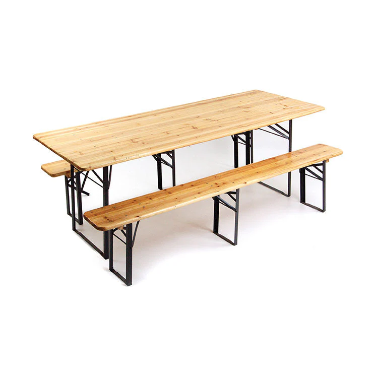 Set Birreria da Giardino Pieghevole in Legno Tavolo e 2 Panche Taddei 200