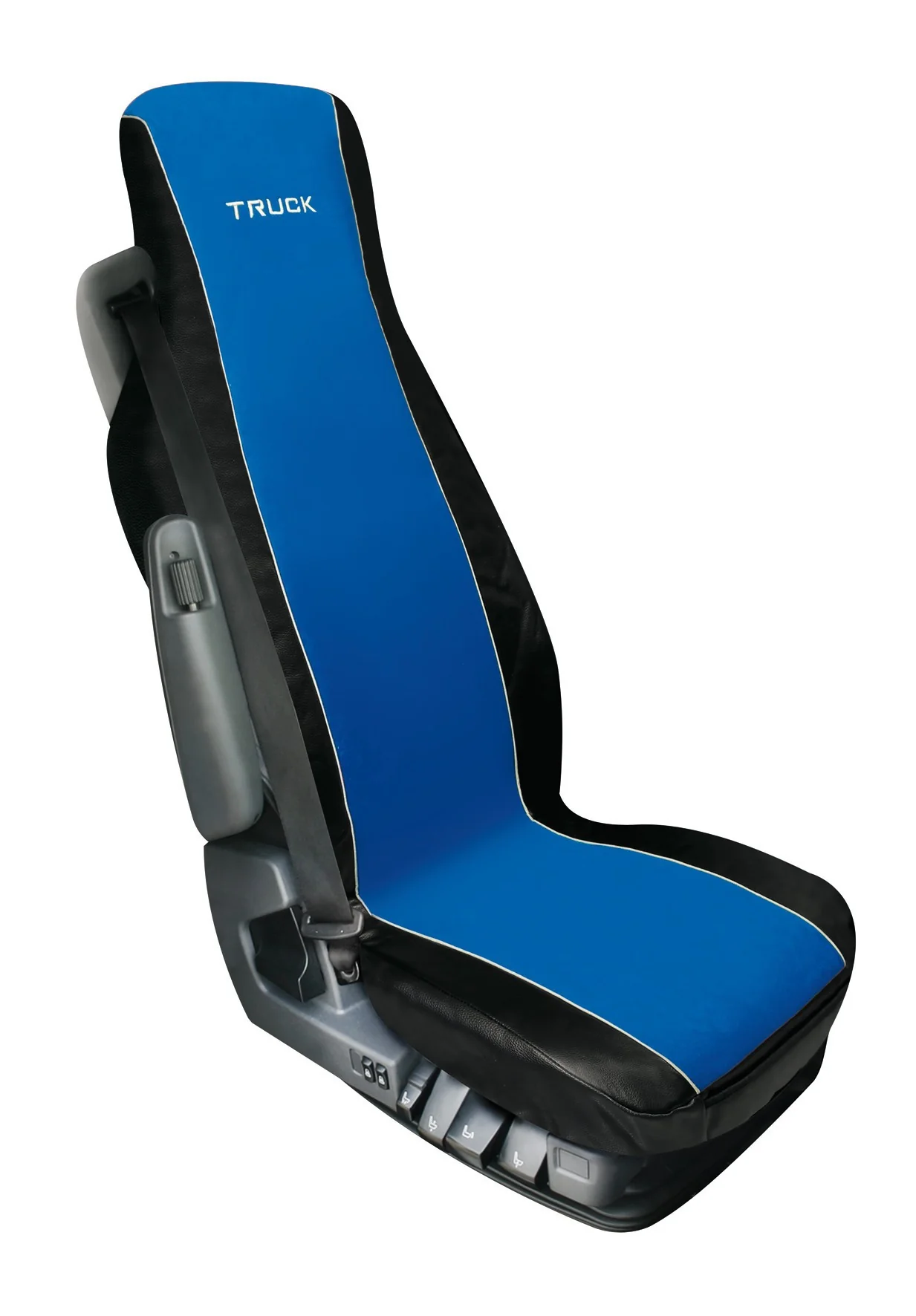 Elisa-2 Polyester & Faux Leather Truck Seat Cover - Blue/Black