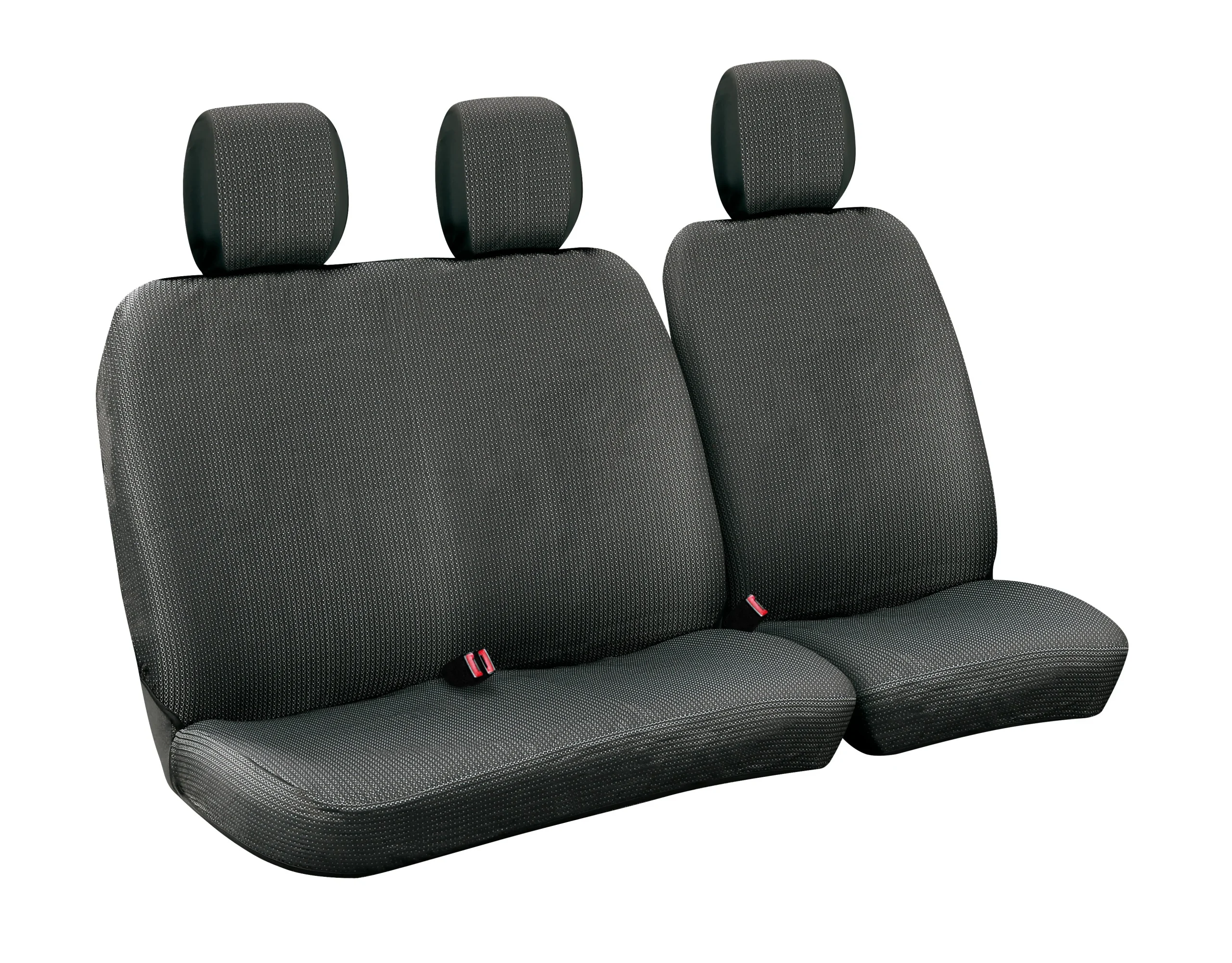 Dots-1, Van Seat Cover Set Without Belt Reel - Black/Grey