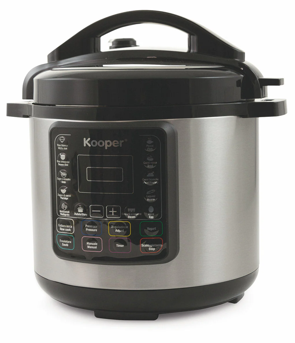 Pentola a Pressione Elettrica 6 Litri 1000W 14 Programmi Kooper Tina
