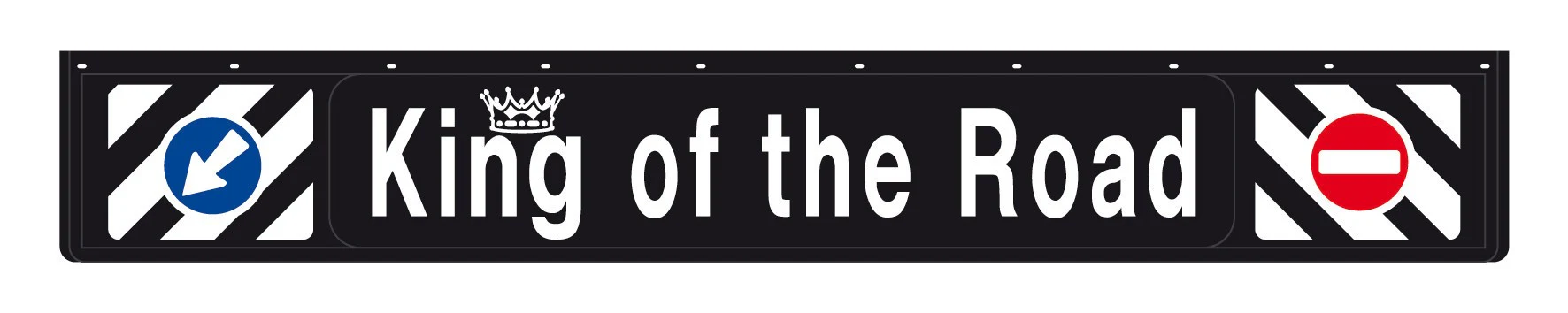 Long PVC Mudflap, Embossed Signage - 240x35 cm - Black - King of the road
