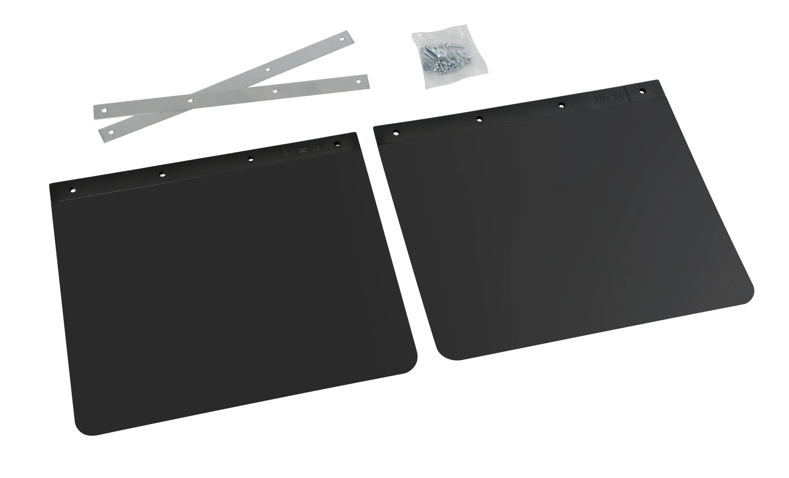Pair of black PVC truck mudflaps - 35x30 cm