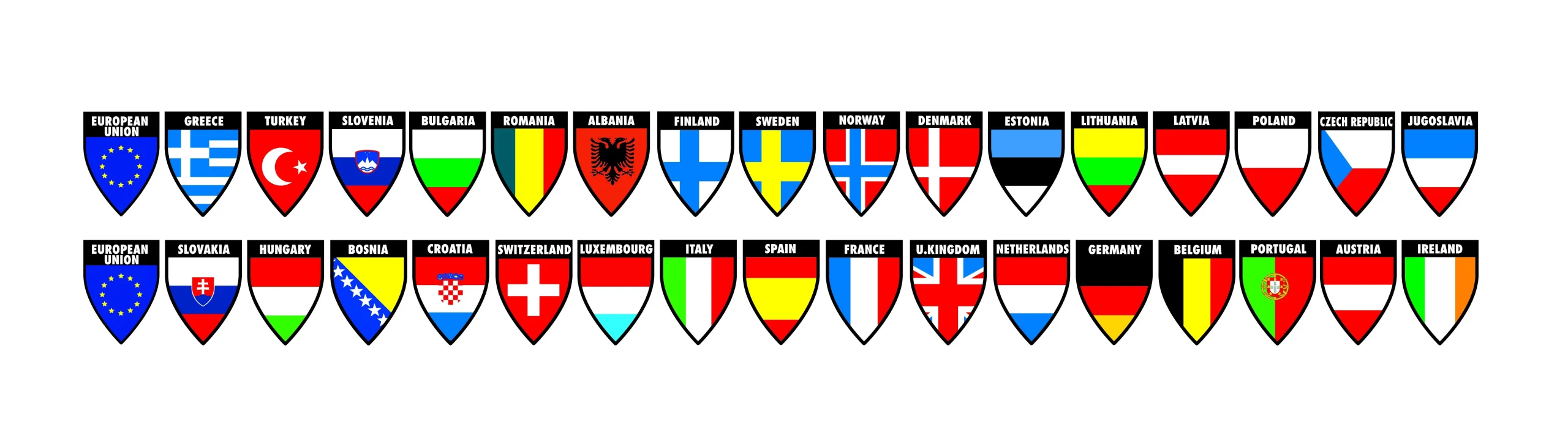 Decor-Flags 2 in1 - Set 4 - 17x2 flags
