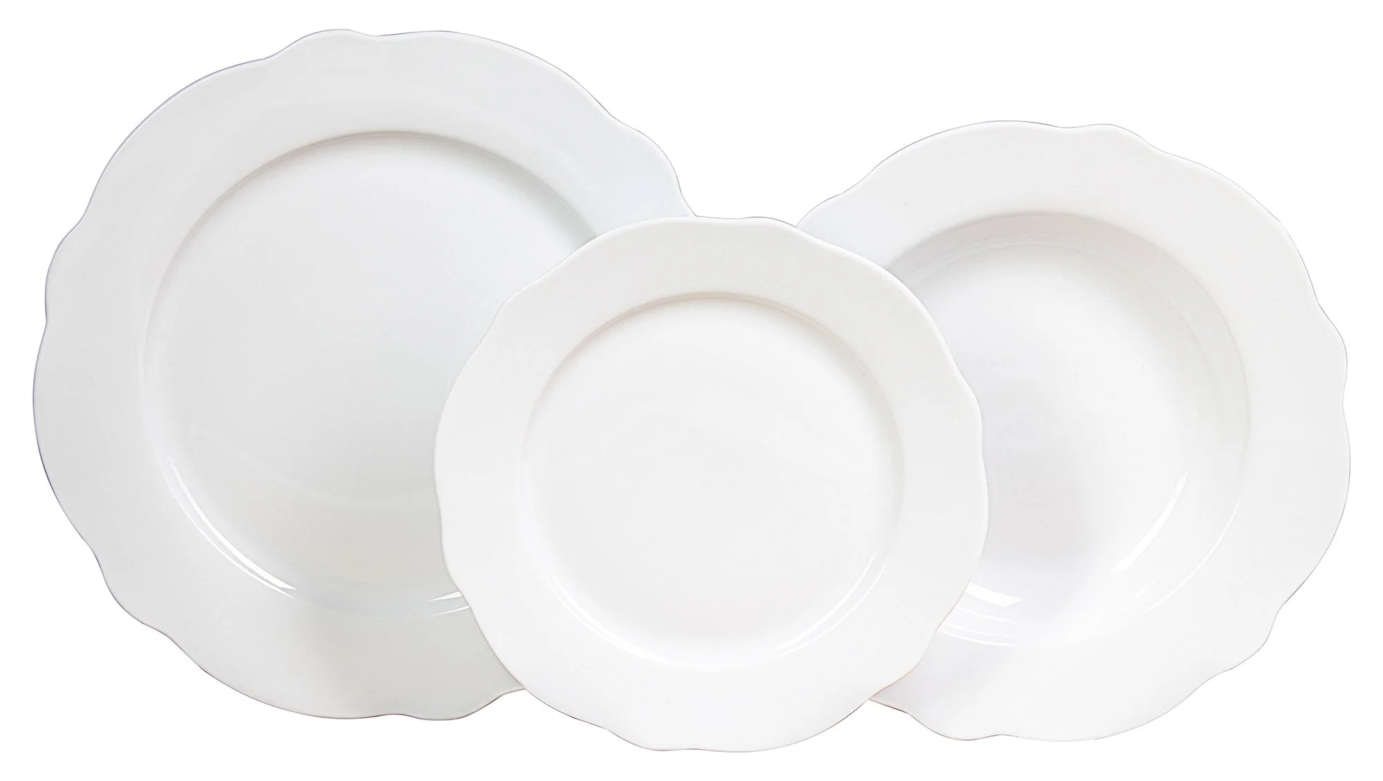 Servizio Piatti 18 Pezzi in Porcellana Collection Duke Bianco