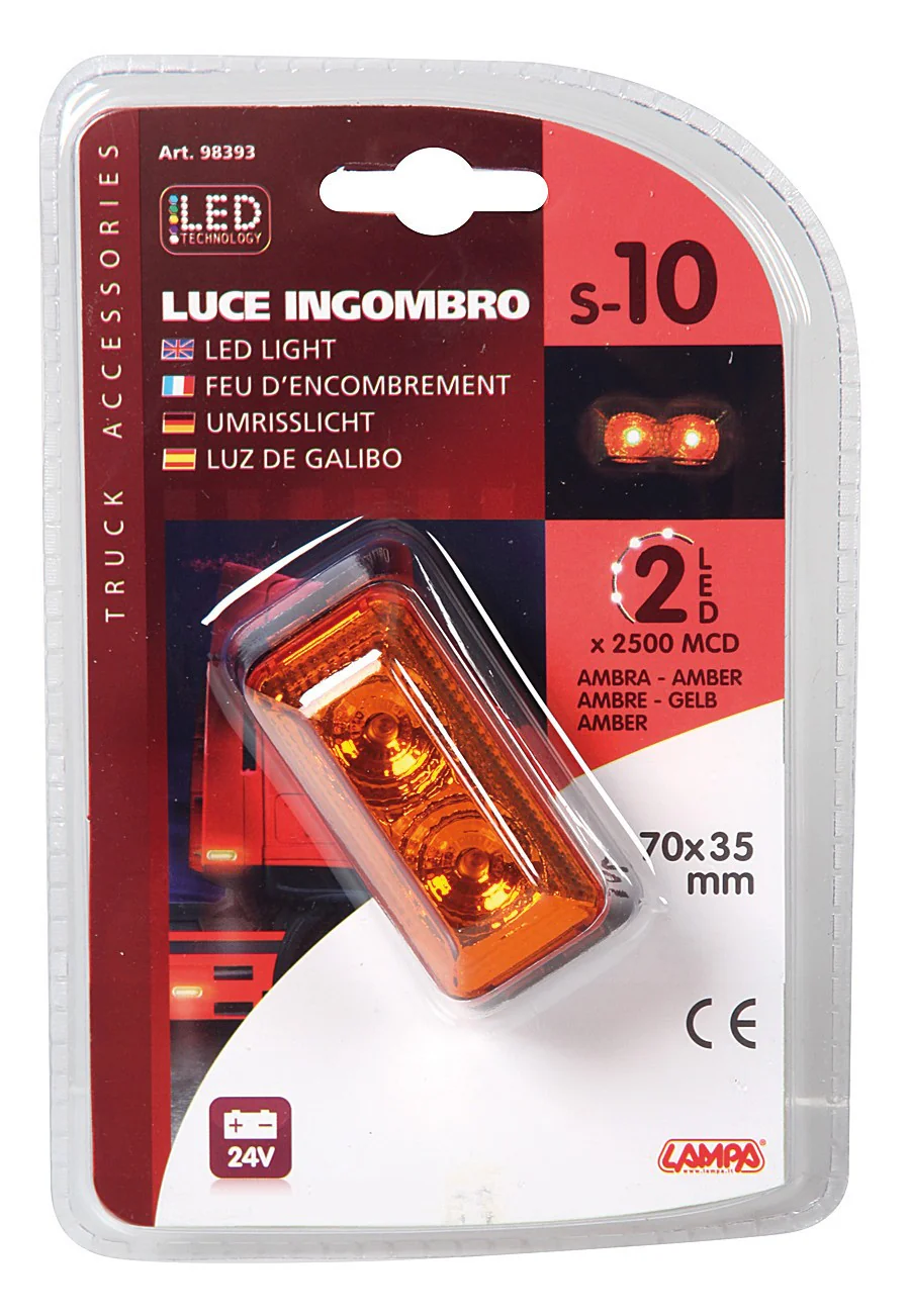 2 LED clearance light, 24V - Orange