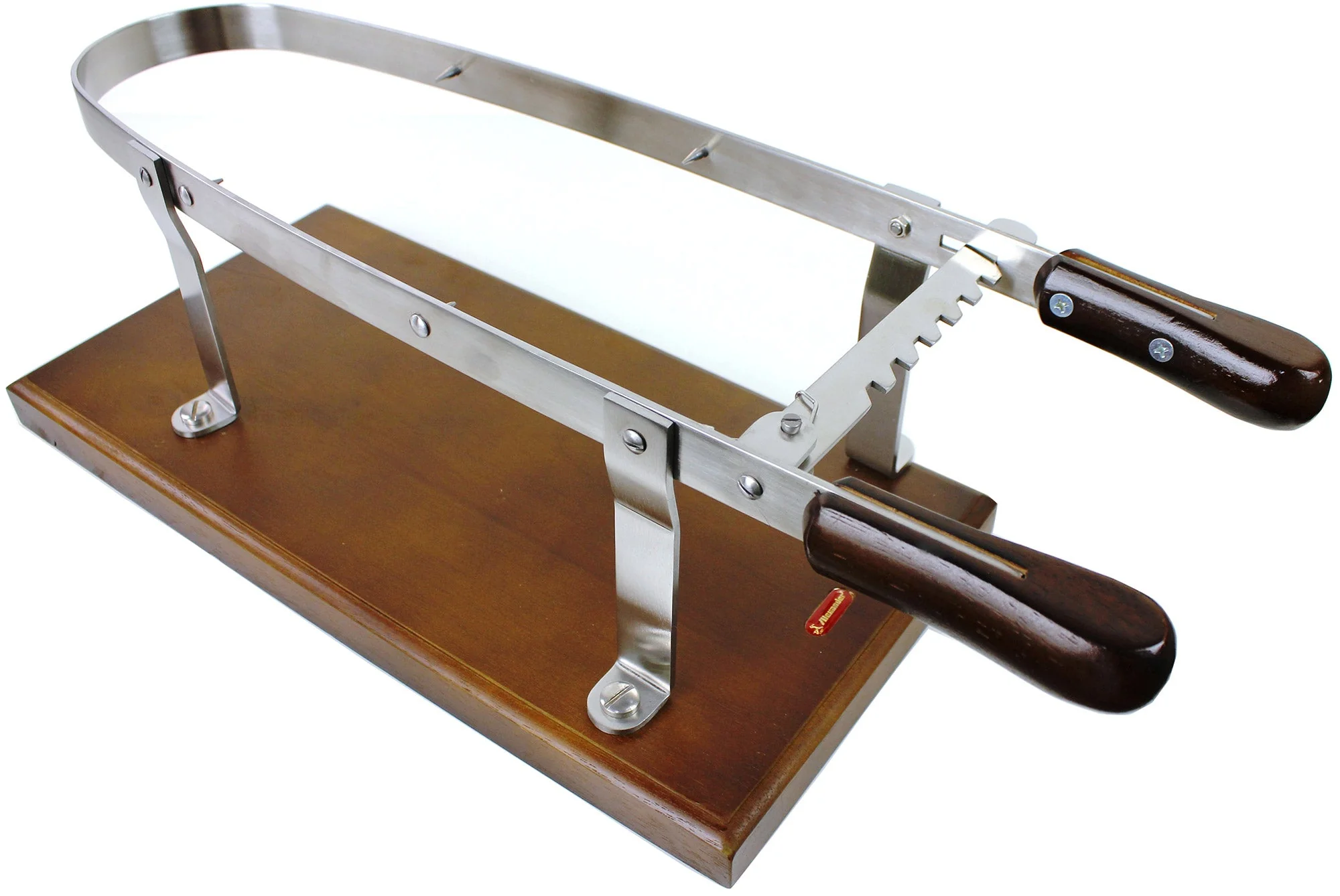 Porta Prosciutto in Acciaio Inox con Base in Legno Alexander