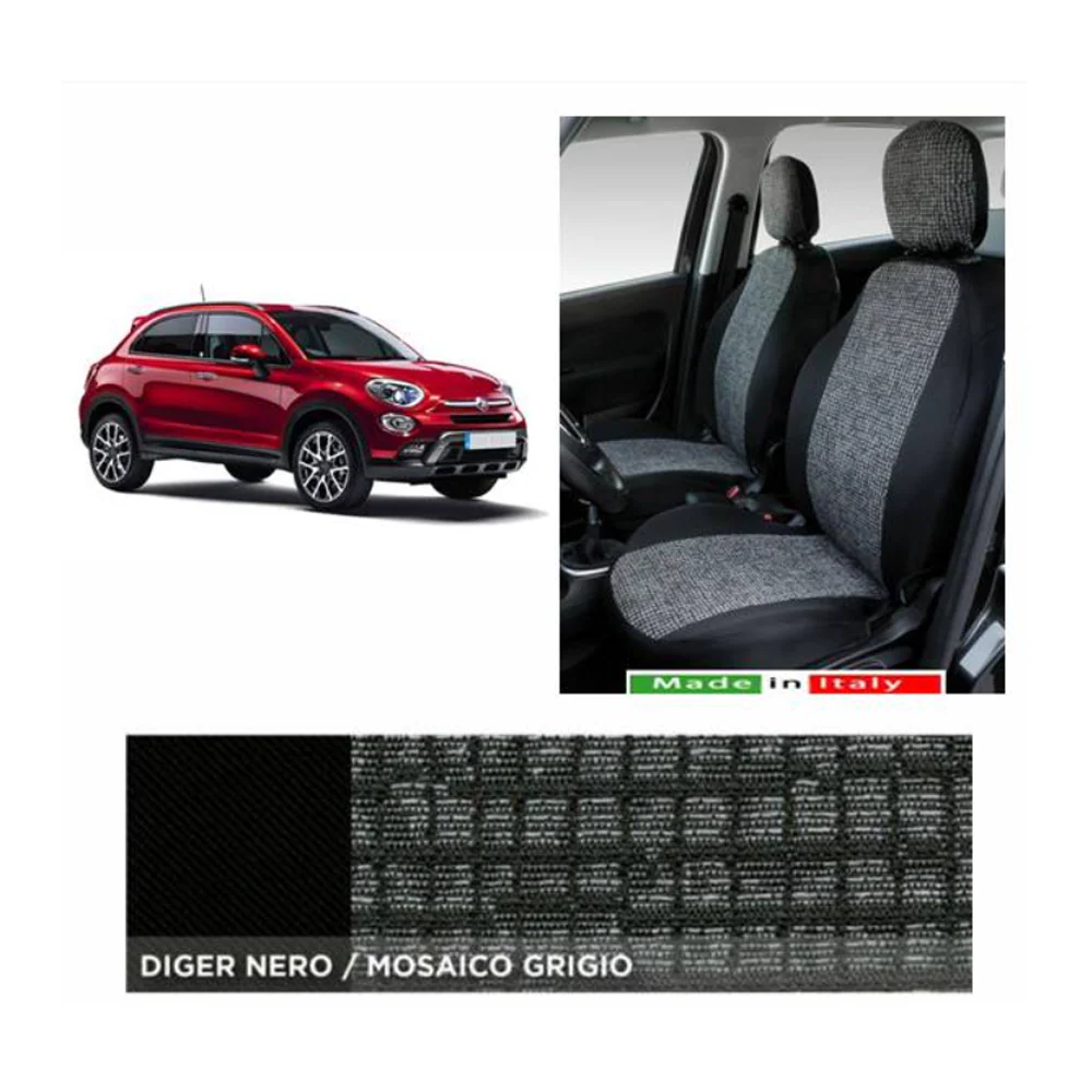 Coprisedili Completi Ant + Post Specifico (FIAT 500 X 2014>) Mosaico Grigio