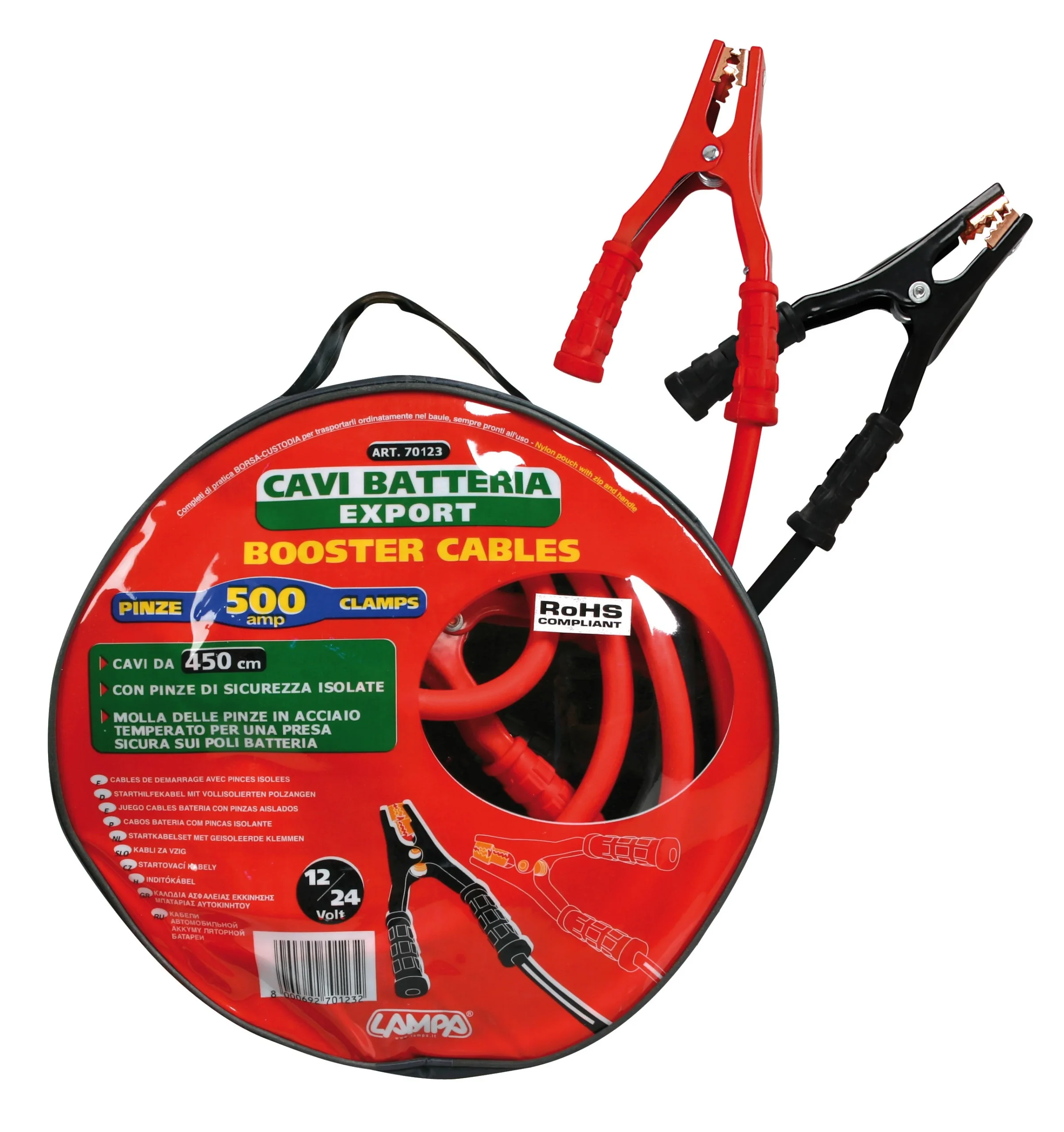 Battery cables Export 12/24V - 450 cm - 500 A - 22.7 mm²