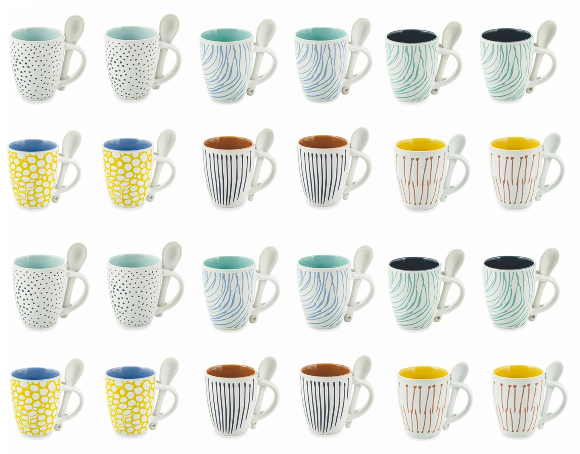 Set 24 Tazzine da Caffè Ø6x9 cm in Gres Villa d'Este Home Tivoli Marea
