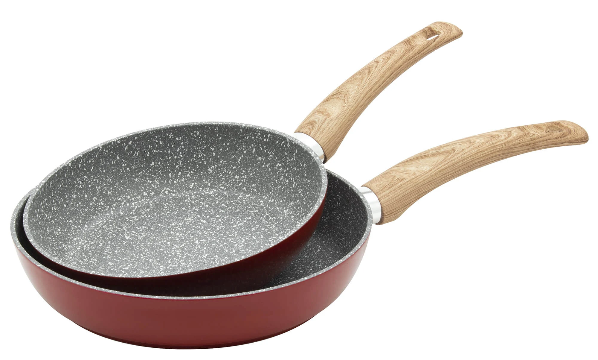 Set 2 Padelle 20-24 cm in Alluminio Forgiato Antiaderente Induzione Collection Ortles Rosse