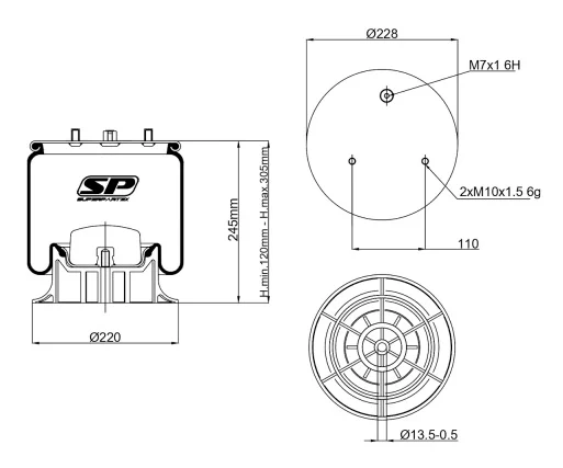 MOLLA AD ARIA SP-IVECO /PLAST (P24020)