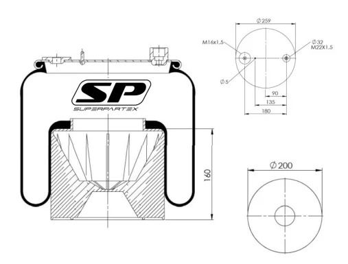 MOLLA AD ARIA SP-MERCEDES /PLAST (P6122)