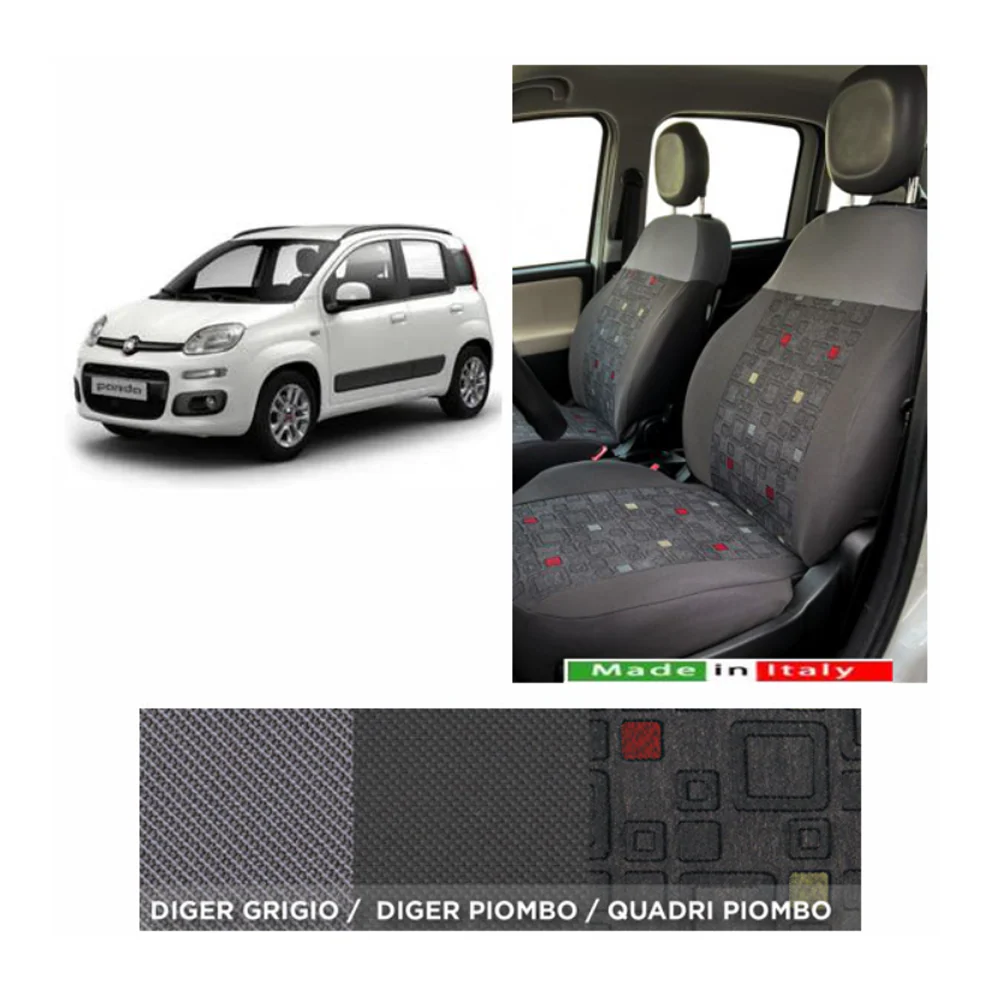 Coprisedili Completi Ant + Post Specifico (FIAT PANDA 2012>) 5 POSTI Diger - piombo