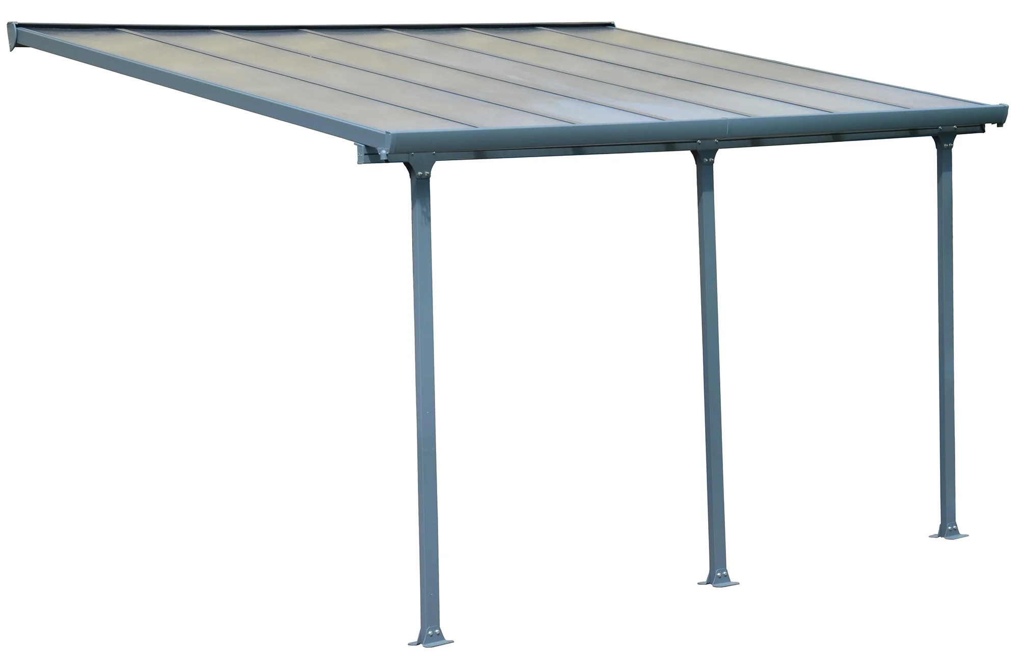 Pergola da Giardino in Alluminio 3x4,25m Onduline Emilia Grigio/Crystal