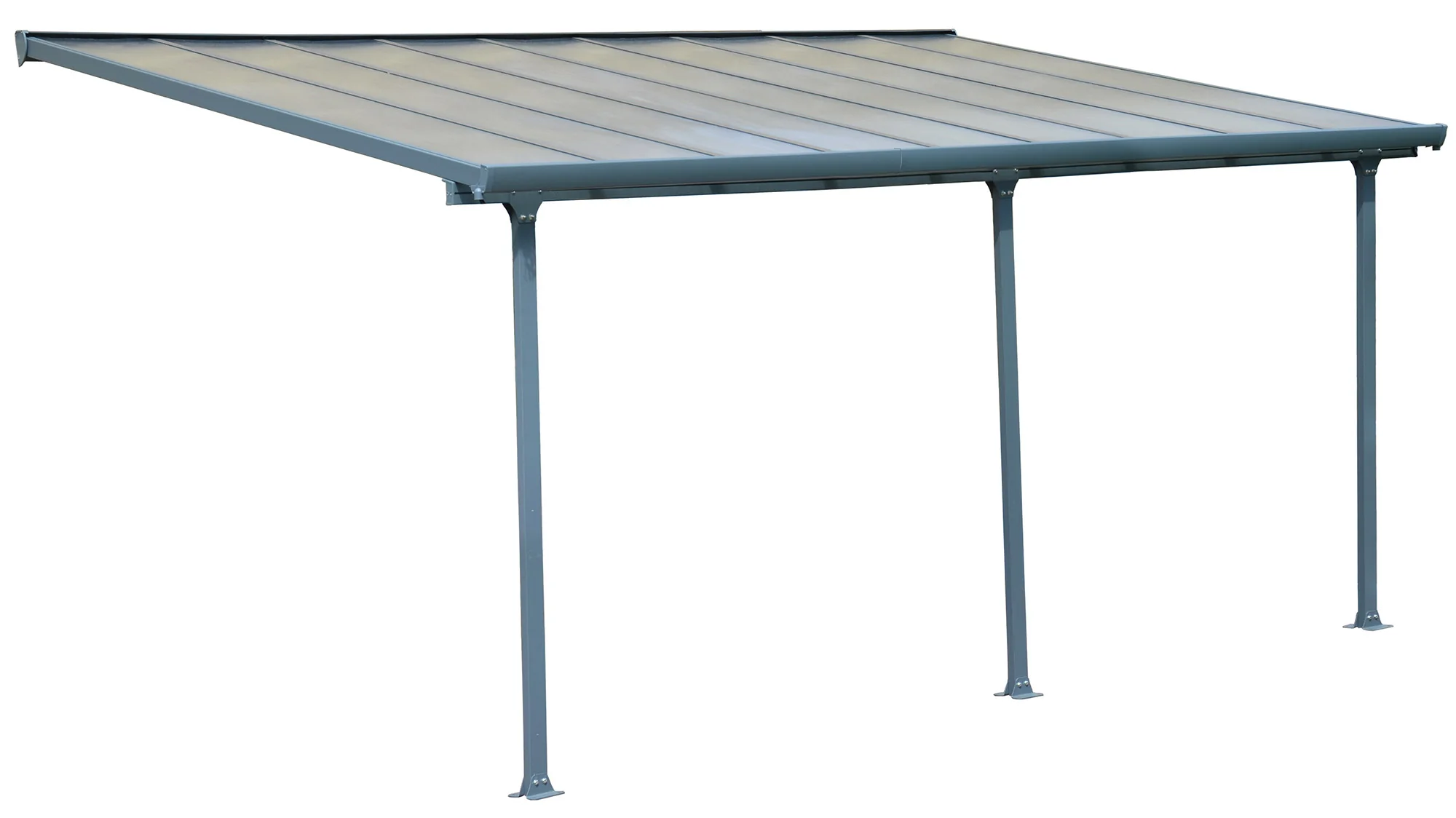 Pergola da Giardino in Alluminio 3x5,46m Onduline Emilia Grigio/Crystal