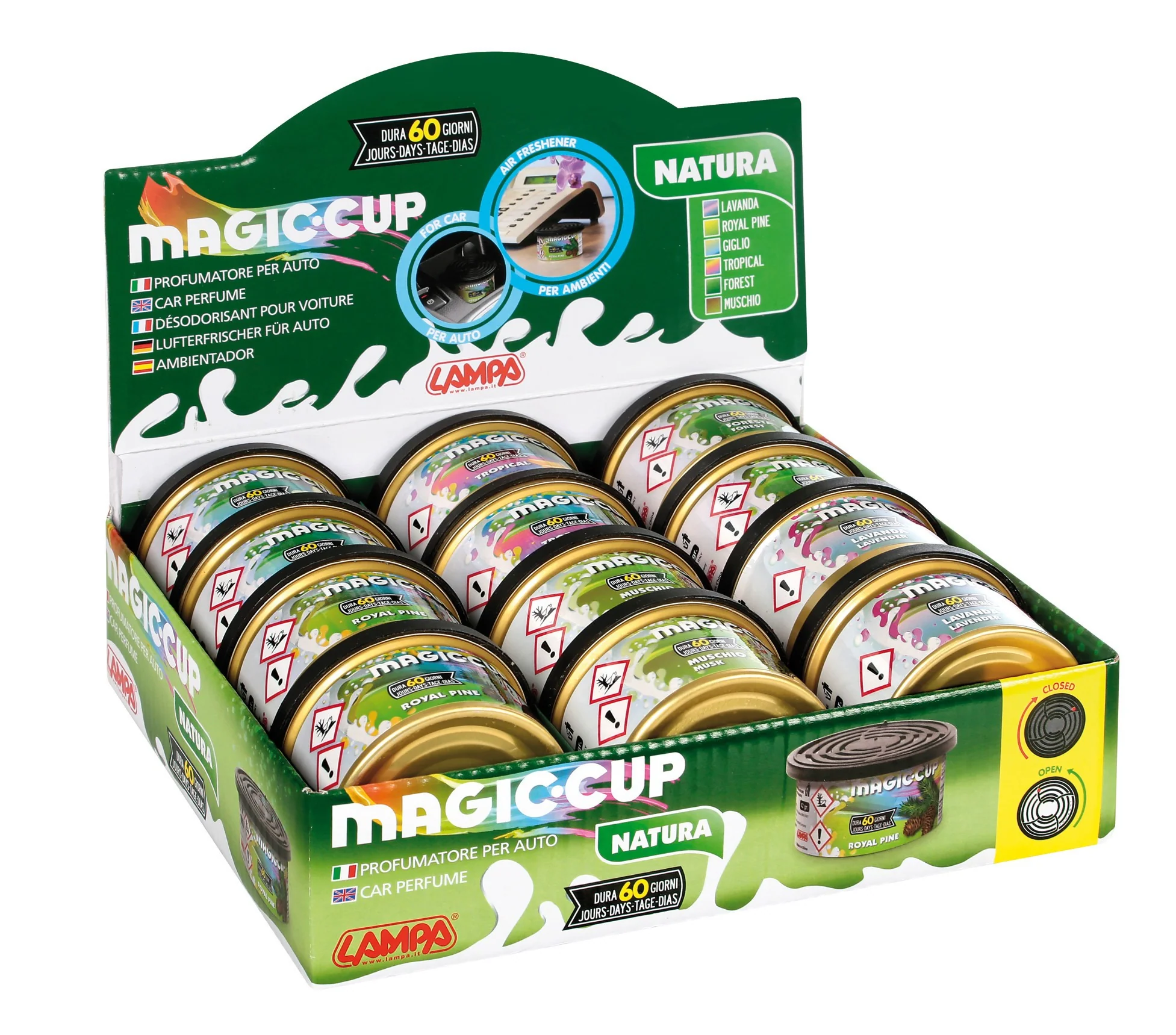 Magic Cup Natura, deodorant, display 12 assorted pcs