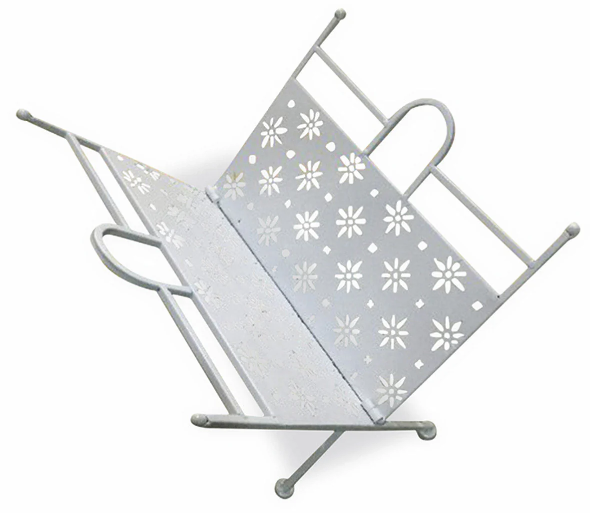Portariviste Pieghevole in Ferro Battuto 34x34x33 cm Soriani Bianco