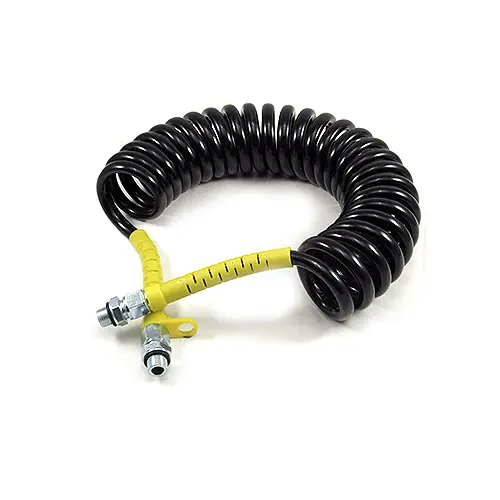 Tubo aria a spirale nero con terminale giallo M16