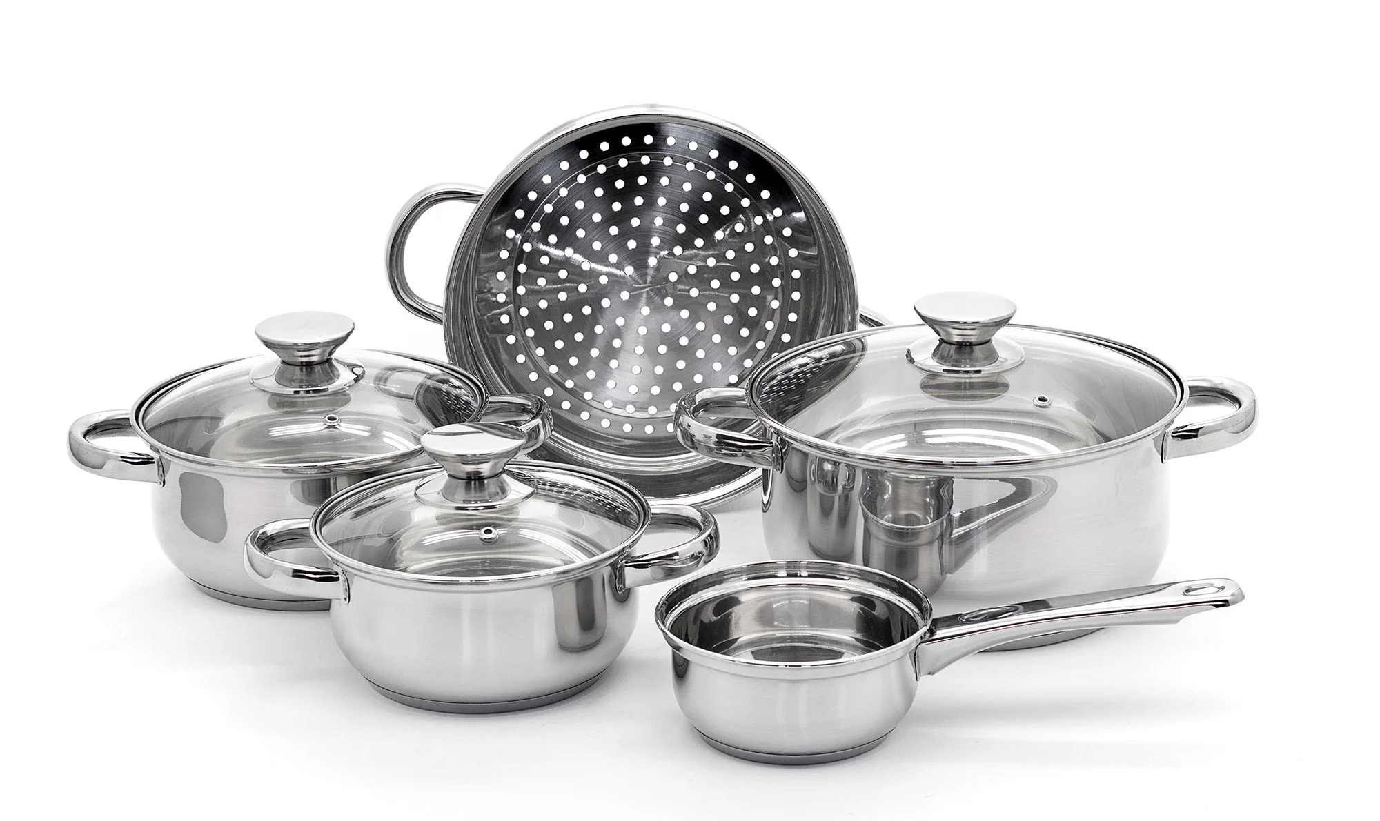 Batteria di Pentole 8 Pezzi in Acciaio Inox Antiaderente Induzione Collection Fascinosa