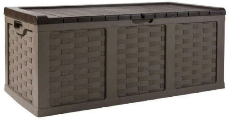 Cassapanca Baule da Esterno Rettangolare 157x75x63 cm in Resina Bauer Marrone