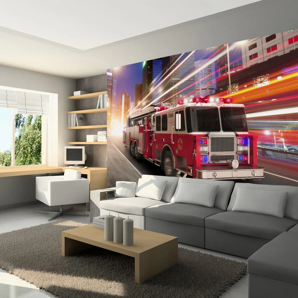 Fotomurale - Fire Truck Carta Da Parato Erroi